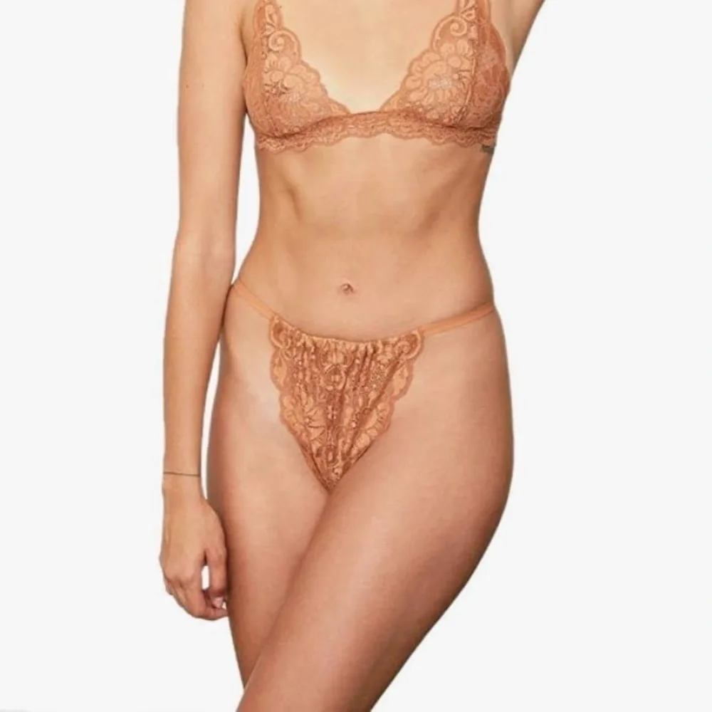 NEW We Are HAH Brown Sugar Chase Me Down Lace Cheeky Panty Size XLarge